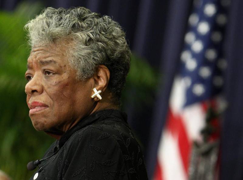 Maya Angelou speaks during a ceremony to honour South African Archbishop Emeritus Desmond Tutu with the J William Fulbright Prize for International Understanding Award in Washington on November 21, 2008. Jim Young / Reuters