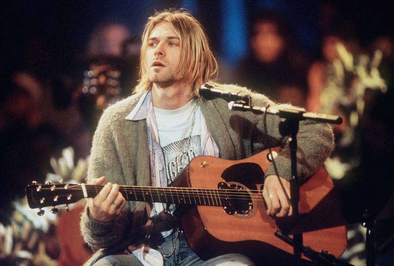 Kurt Cobain of Nirvana during the taping of MTV Unplugged at Sony Studios in New York City, 11/18/93. Photo by Frank Micelotta / Getty Images