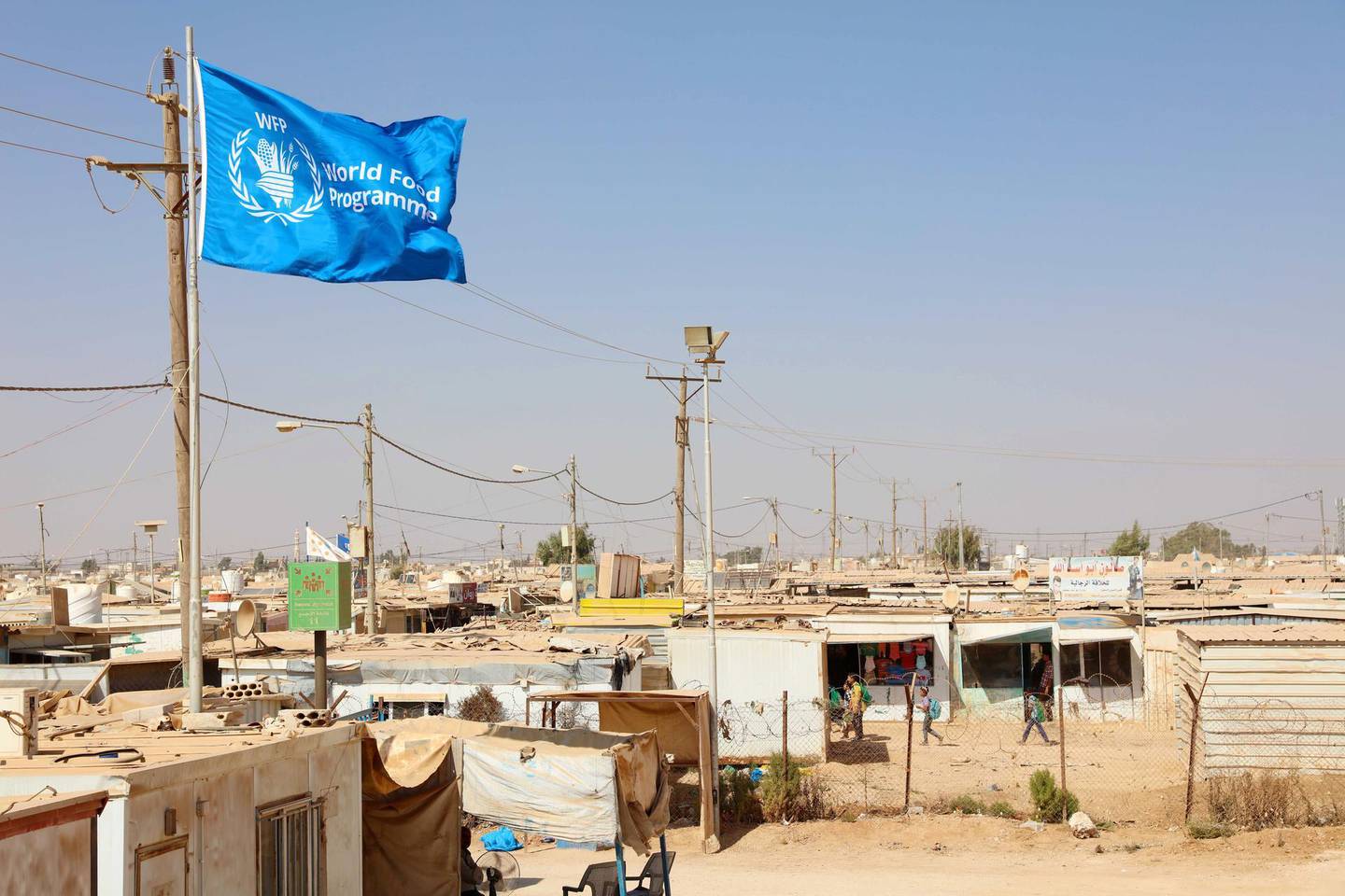 Zaatari refugee camp in Jordan, where the World Food Programme provides food assistance to all 80,000 residents. Courtesy WFP / Mohammad Batah