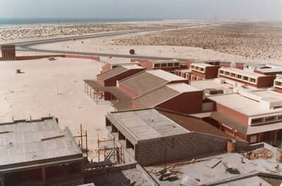 The beach road outside campus in Umm Suqeim in 1980.