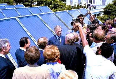Mr Carter was the first US president to install solar panels at the White House. Photo: Jimmy Carter Presidential Library