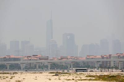 Dubai, United Arab Emirates - Reporter: N/A. News. Weather. A very dusty day in Dubai as JLT can hardly be seen. Sunday, June 21st, 2020. Jumeriah, Dubai. Chris Whiteoak / The National