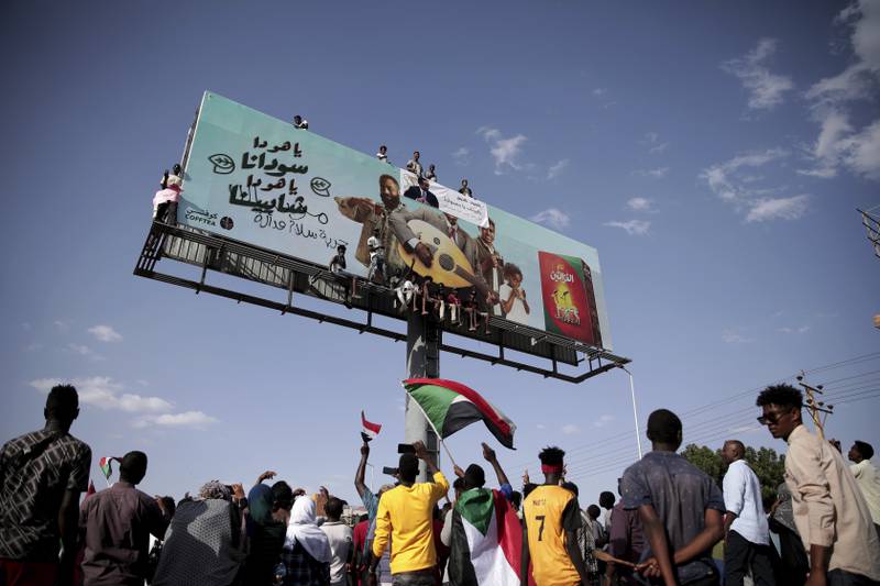 Protesters declared 'the revolution will continue' during a demonstration in Khartoum. AP