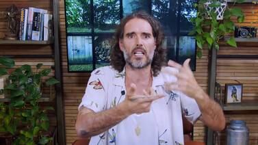 A screen-grab taken from a video posted on YouTube in which Russell Brand denied criminal allegations. PA