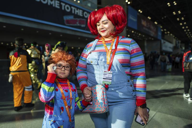 Attendees cosplay as Chucky at New York Comic Con. AP Photo