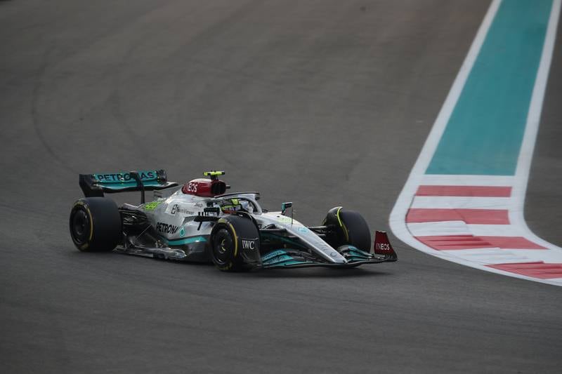 Mercedes' Lewis Hamilton in action before he was forced to retire 