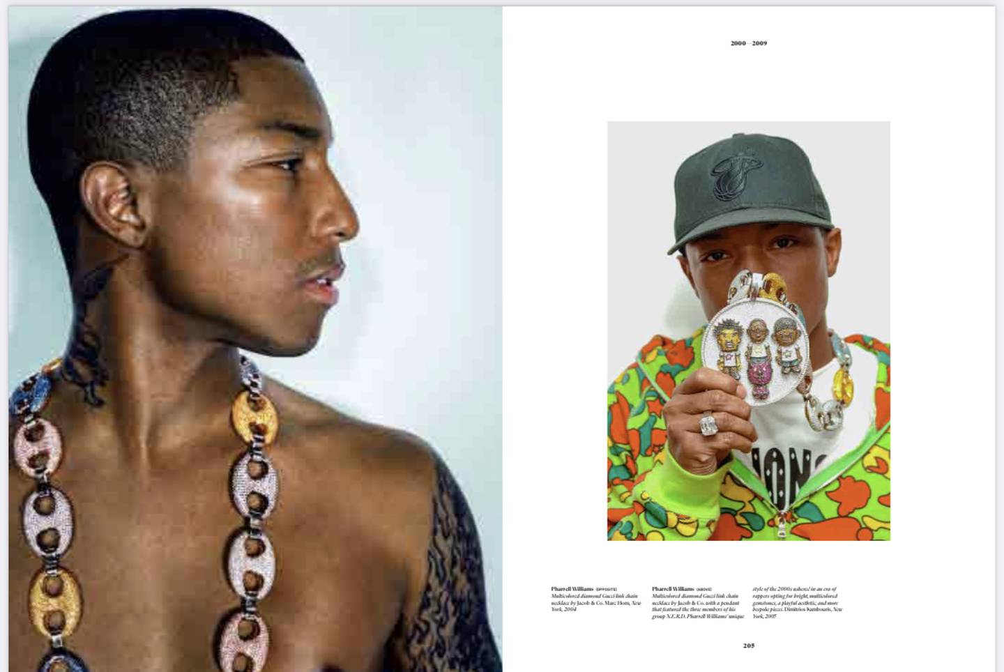 Une série d'Ice Cold montrant les bijoux du rappeur Pharrell.  Photo: Glace Froide