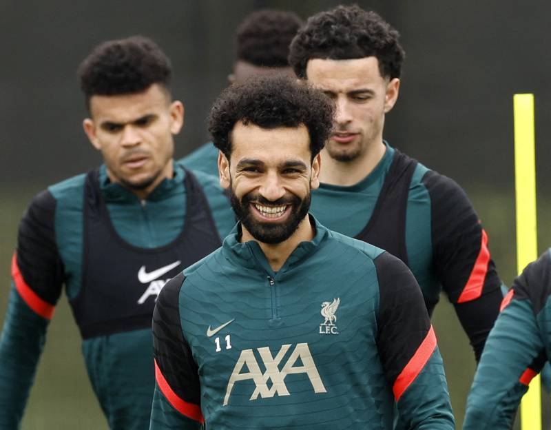Liverpool's Mohamed Salah during training at the AXA Training Centre on Monday, May 2, 2022, ahead of the Champions League semi-final second leg against Villarreal. Reuters