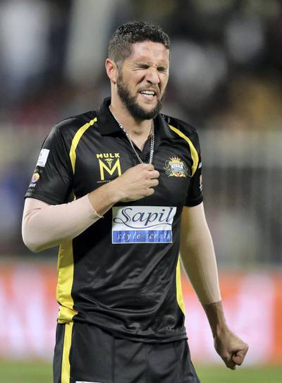 Sharjah, United Arab Emirates - November 21, 2018: Kings' Wayne Parnell during the game between Pakktoons and Kerala Kings in the T10 league. Wednesday the 21st of November 2018 at Sharjah cricket stadium, Sharjah. Chris Whiteoak / The National