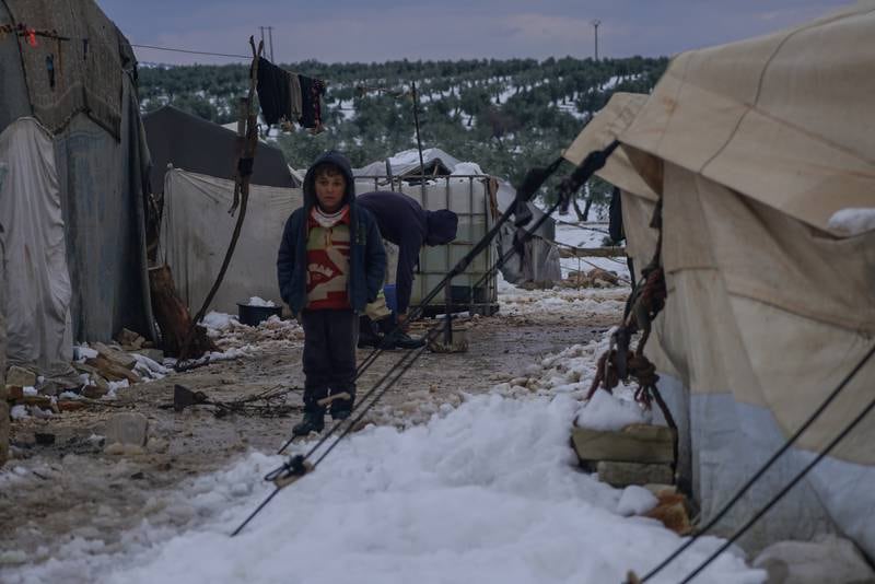 The temperature dropped to minus 3°C in camps north of Aleppo