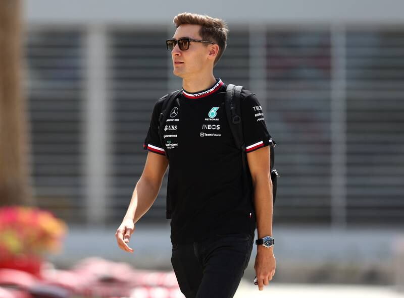 Mercedes driver George Russell looking chilled. Getty
