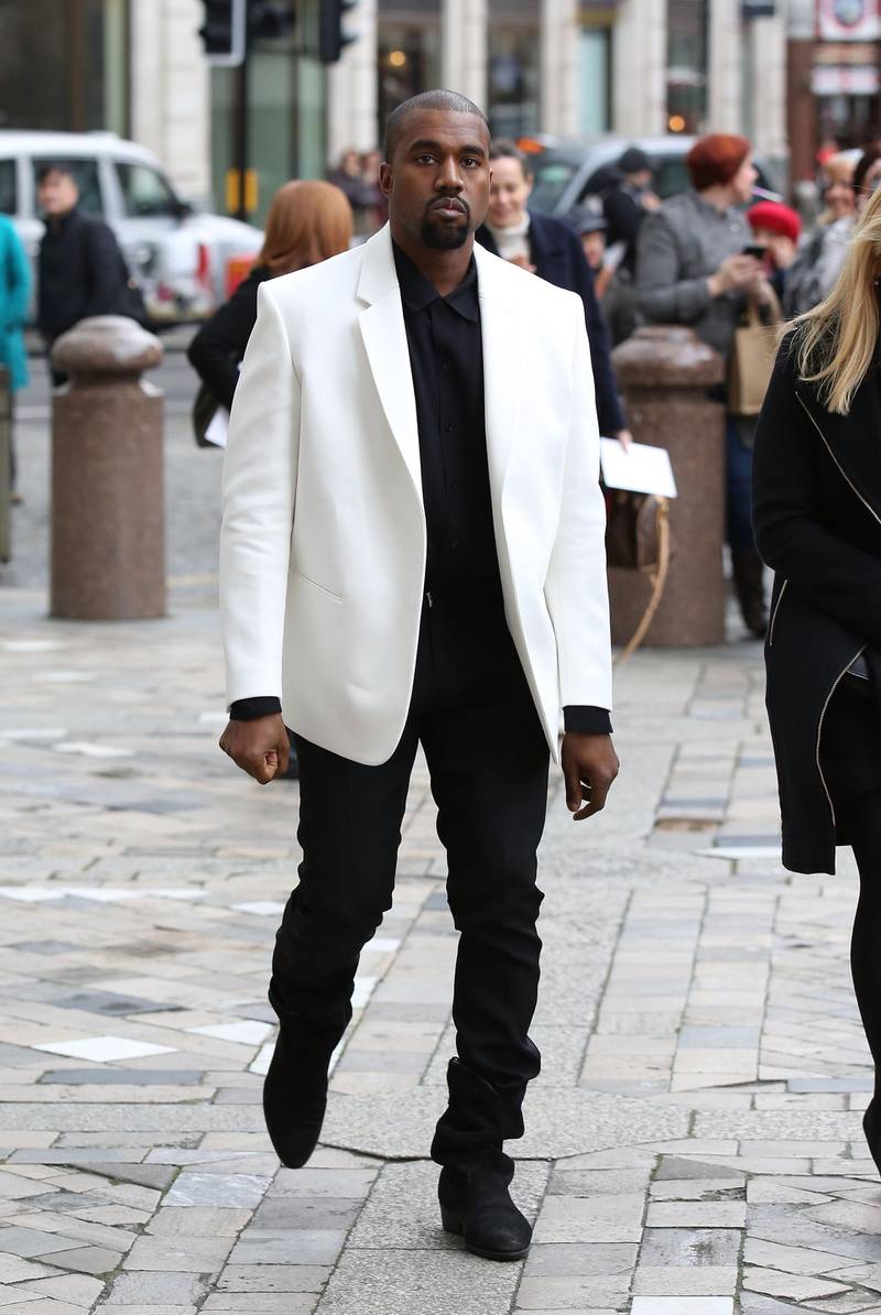 LONDON, ENGLAND - FEBRUARY 20:  Kanye West attends a memorial service for Professor Louise Wilson during London Fashion Week Fall/Winter 2015/16 at St Paul's Cathedral on February 20, 2015 in London, England.  (Photo by Tim P. Whitby/Getty Images)