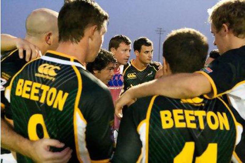 Players held a fund-raising rugby match for Jonathan Beeton at the Sevens Stadium.