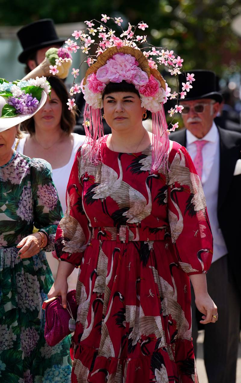 A racegoer wearing an interesting hat during day three of Royal Ascot.