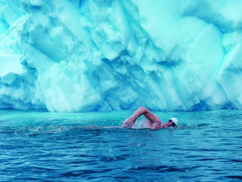 In 2007, Pugh swam across the North Pole to highlight the rapid melting of the Arctic sea ice. Photo: Olle Nordell/Lewis Pugh Foundation