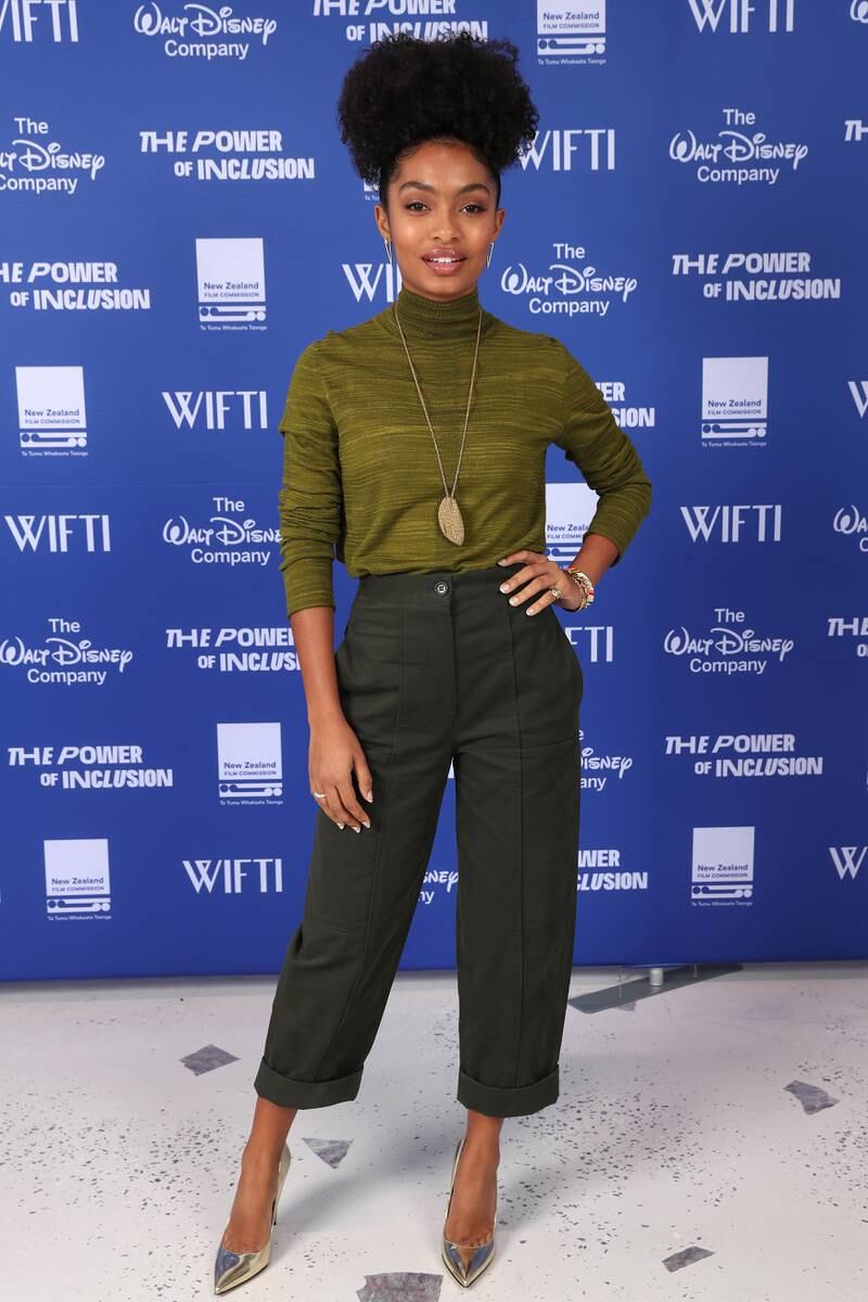 Yara Shahidi, in khaki, attends the The Power Of Inclusion Summit in Auckland on October 4, 2019. Getty Images