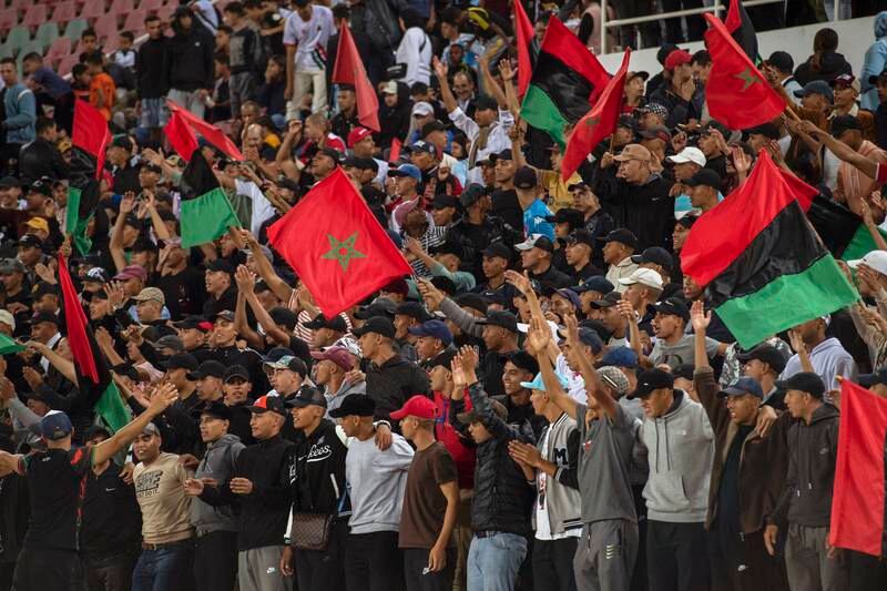 Rabat supporters cheer their team to success.
