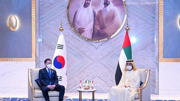 An image that illustrates this article Sheikh Mohammed bin Rashid meets South Korea President Moon Jae-in