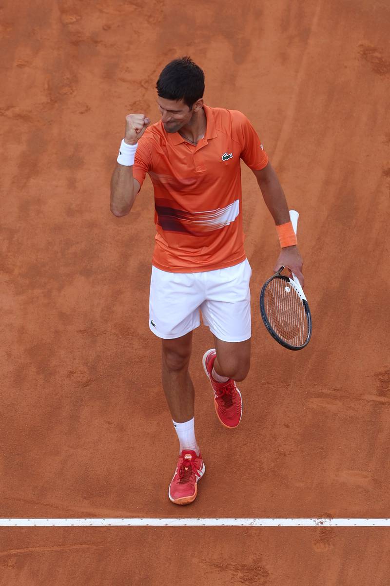 Novak Djokovic celebrates his victory. Getty