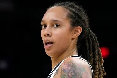 Phoenix Mercury centre Brittney Griner during the first half of Game 2 of the WNBA Finals against the Chicago Sky. AP