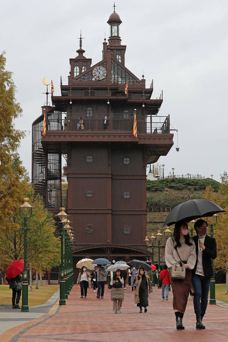 The Elevator Tower at the entrance of Ghibli Park. AFP