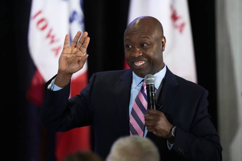Senator Tim Scott of South Carolina is gauging voter support to explore a presidential campaign. AP
