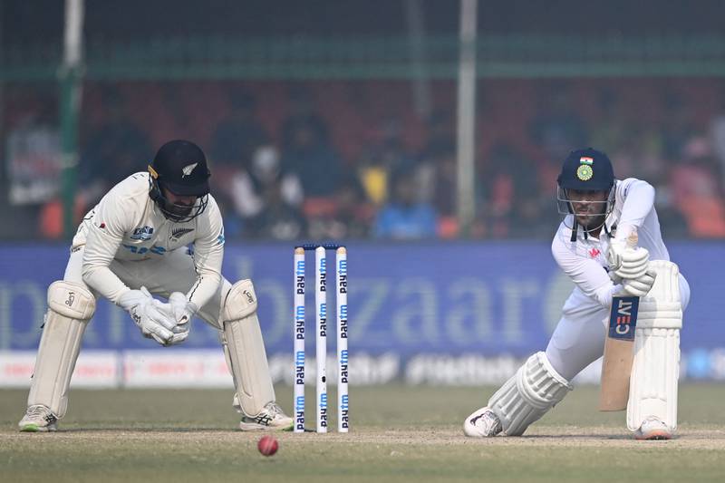 India's Mayank Agarwal plays a shot on his way to 17. AFP