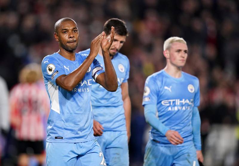 Fernandinho – 7, The 36-year-old started his second game in three days with Rodri sidelined, but he controlled things well in the midfield and enjoyed a good tustle with Toney. PA