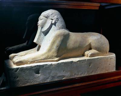 UNSPECIFIED - CIRCA 1900:  Egyptian civilization, New Kingdom, Dinasty XXI - Limestone sphinx of Queen Hatshepsut.  (Photo By DEA / G. DAGLI ORTI/De Agostini via Getty Images)