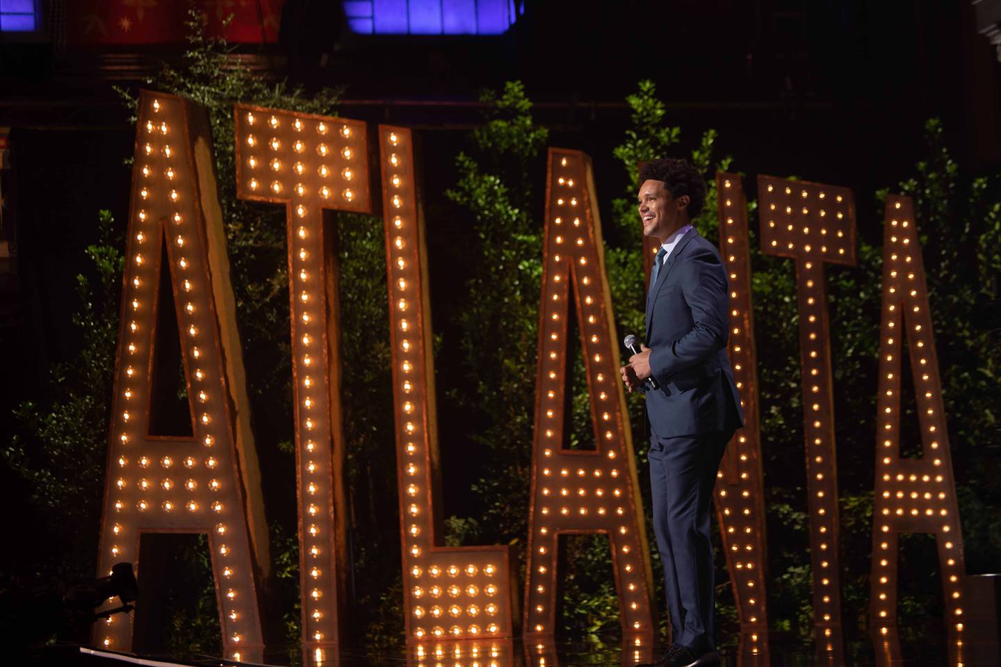 Trevor Noah on the set of The Daily Show in Atlanta, Georgia. Matt Wilson / Comedy Central