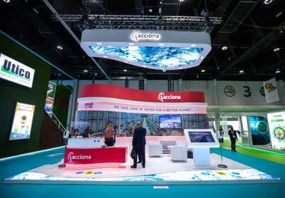 The stall of the Spanish infrastructure company Acciona