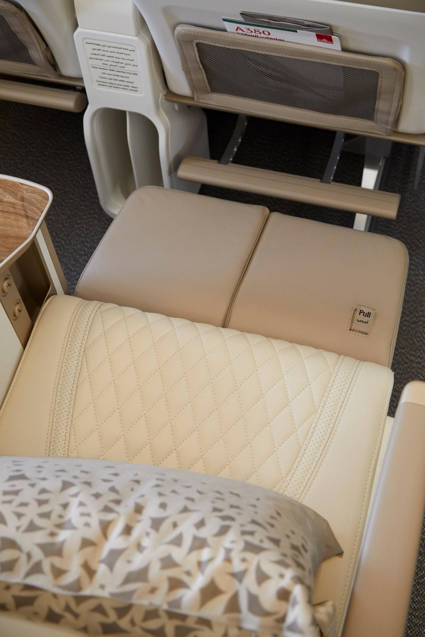 Premium Economy seats have a generous recline, but are not fully lie-flat. Courtesy Emirates