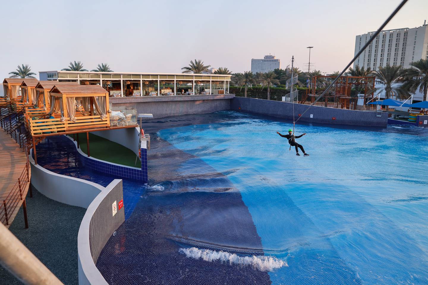 The lazy river and wave pool at West Bay Abu Dhabi. Photo: West Bay Abu Dhabi 