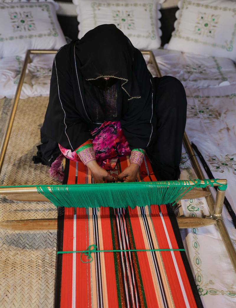 Abu Dhabi’s House of Artisans's pavilion at the 2023 London Design Biennale will showcase the traditional Emirati process of Sadu. Photo: Department of Culture and Tourism – Abu Dhabi