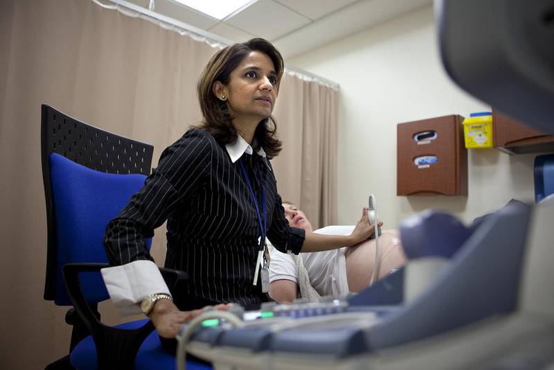Dr Gowri Ramanathan, head of obstetrics and gynaecology at Danat Al Emarat Hospital, said the number of Caesarean sections are increasing, particularly in the last few years. Silvia Razgova / The National



