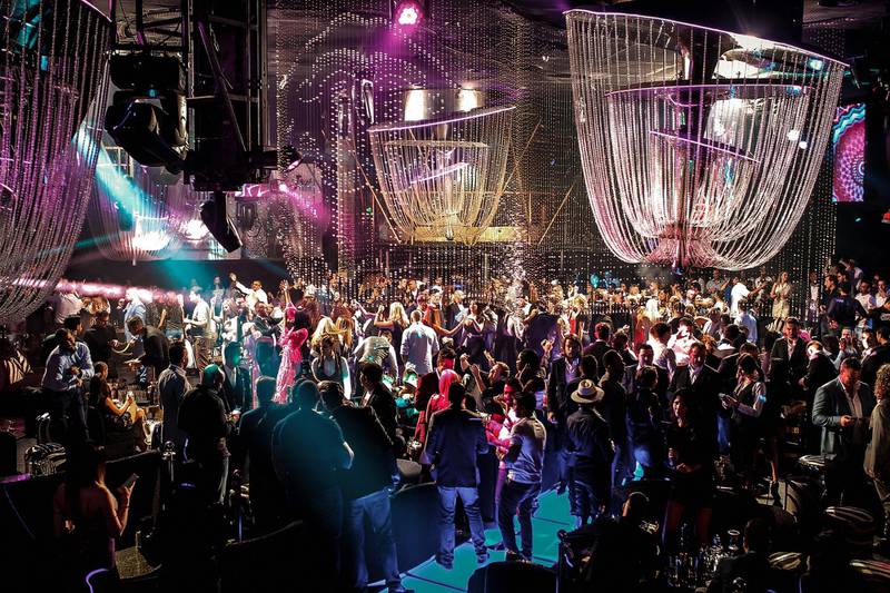 Revellers at the Cavalli Club in Dubai. The Robverto Cavalli Group has been bought out by Dubai businessman Hussain Sajwani. Courtesy Cavalli Club.