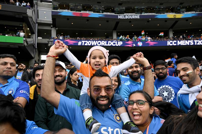 Get them started young ... India fans at the MCG. AFP