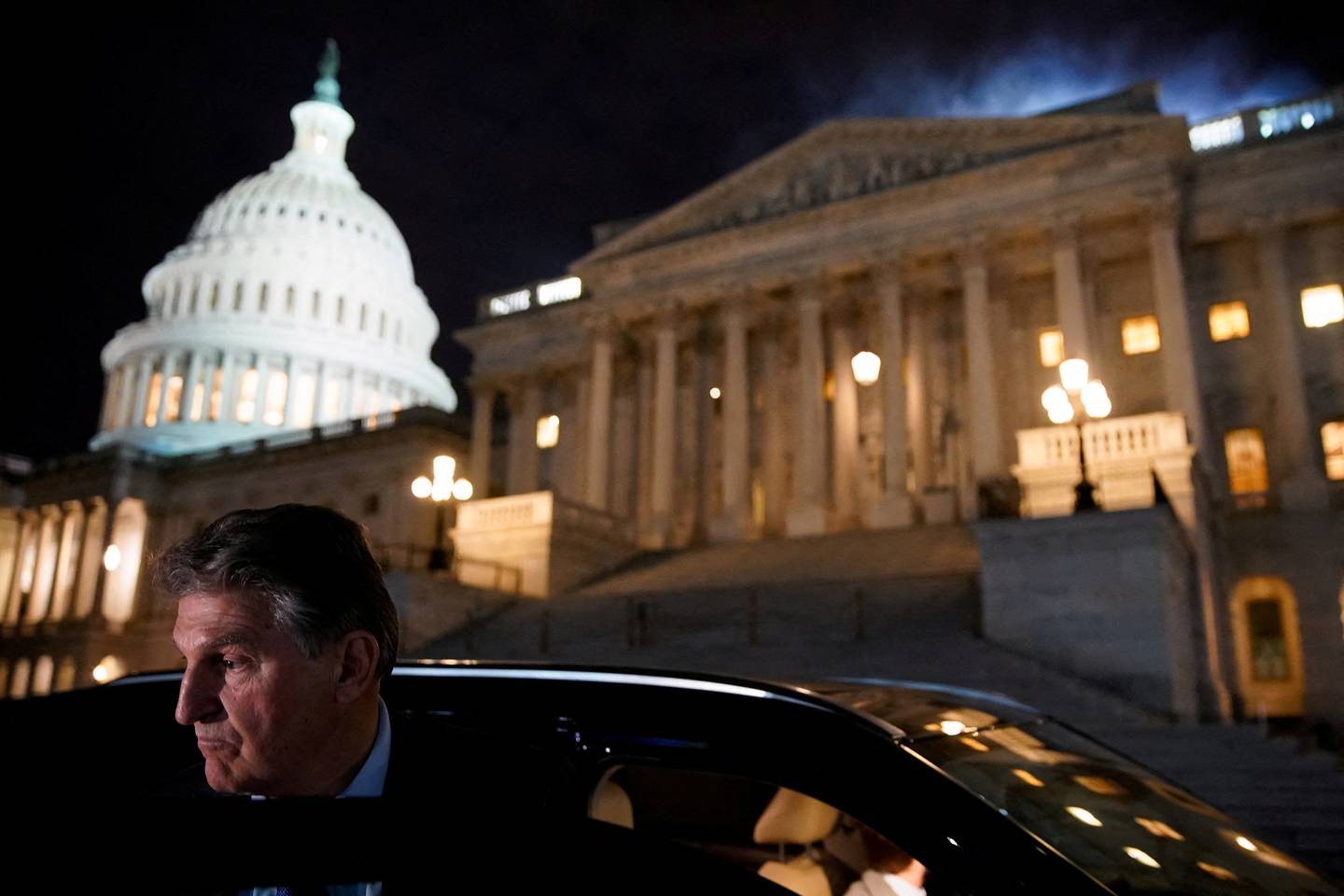US Senator Joe Manchin as he leaves the US Capitol in Washington. Reuters