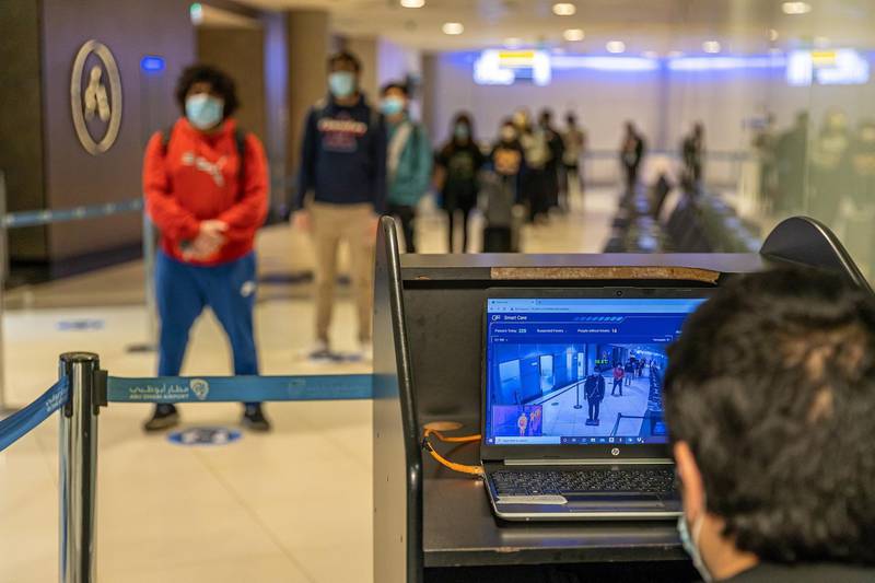 Thermal scanners at Abu Dhabi International Airport. Courtesy Abu Dhabi Airports