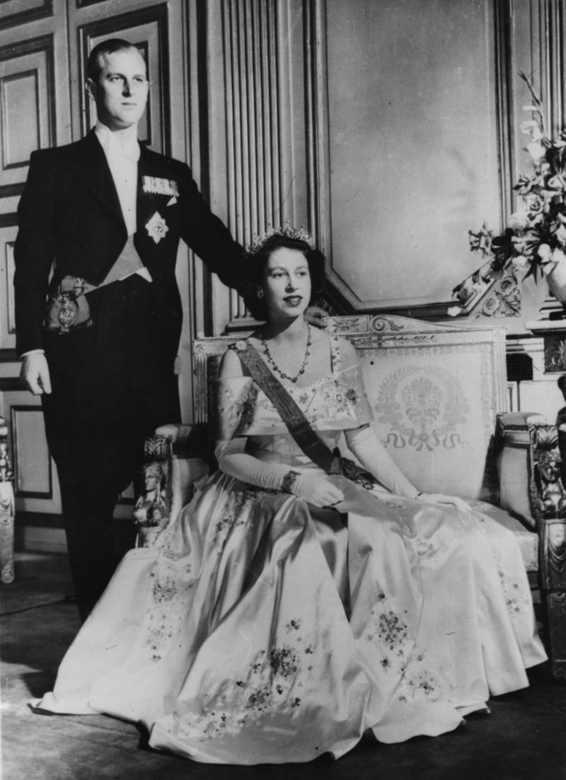 Portrait of Queen Elizabeth II and Prince Philip, the Duke of Edinburgh, circa 1952. (Photo by Keystone/Hulton Archive/Getty Images)