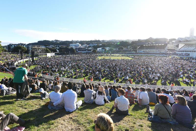 Crowds gather at the Wellington Vigil held at the Basin Reserve on March 17, 2019, Wellington, New Zealand. Getty Images