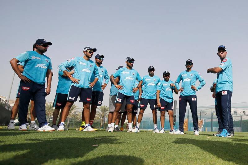 Delhi Capitals during training in Dubai.
