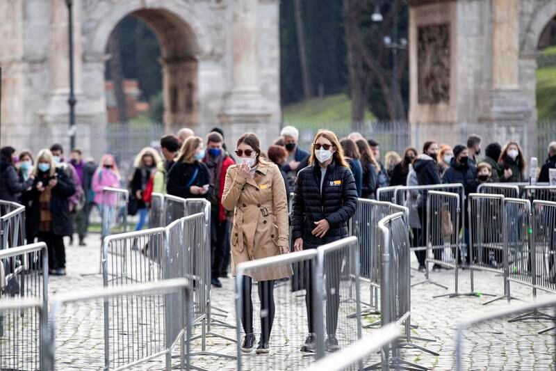 Italian people, pictured in Rome, largely agree with government restrictions. EPA