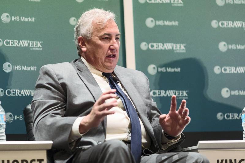 Steve Scharnhorst, founder and chief executive officer of Opus One Solutions, speaks during the 2017 CERAWeek by IHS Markit conference in Houston, Texas, U.S., on Thursday, March 9, 2017. CERAWeek gathers energy industry leaders, experts, government officials and policymakers, leaders from the technology, financial, and industrial communities to provide new insights and critically-important dialogue on energy markets. Photographer: F. Carter Smith/Bloomberg via Getty Images
