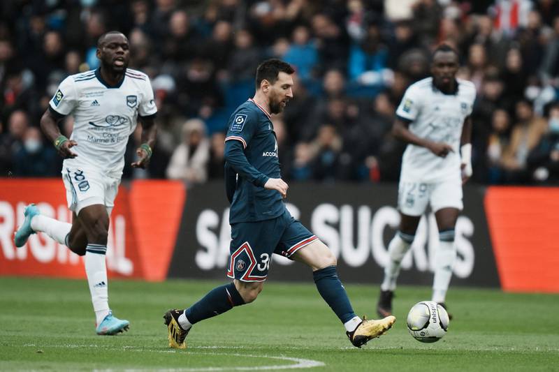 Lionel Messi controls the ball. AP