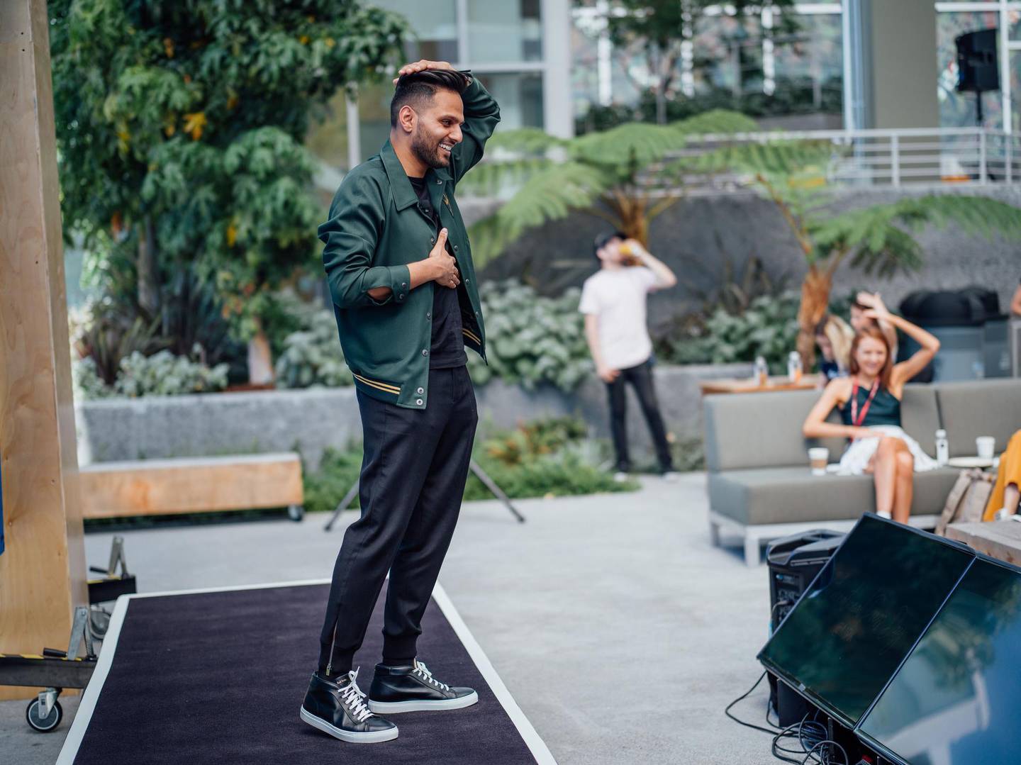 Jay Shetty gives media a mini-wellbeing-masterclass at the Facebook Headquarters in San Menlo, California