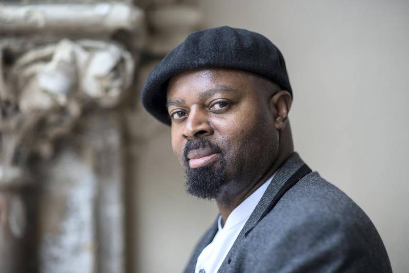 OXFORD, ENGLAND - APRIL 10:  Ben Okri, writer, photographed at the FT Weekend Oxford Literary Festival on April 10, 2016 in Oxford, England.  (Photo by David Levenson/Getty Images)