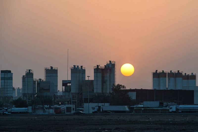 A partial view of the Msaffah industrial district in Abu Dhabi on January 17, 2022. AFP