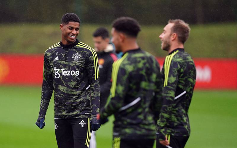 Manchester United's Marcus Rashford during a training session at the AON Training Complex, Manchester. 