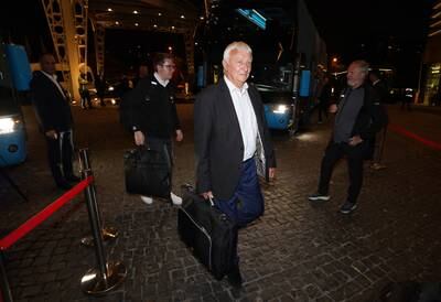 Former City player Mike Summerbee arrives at the team hotel. PA 